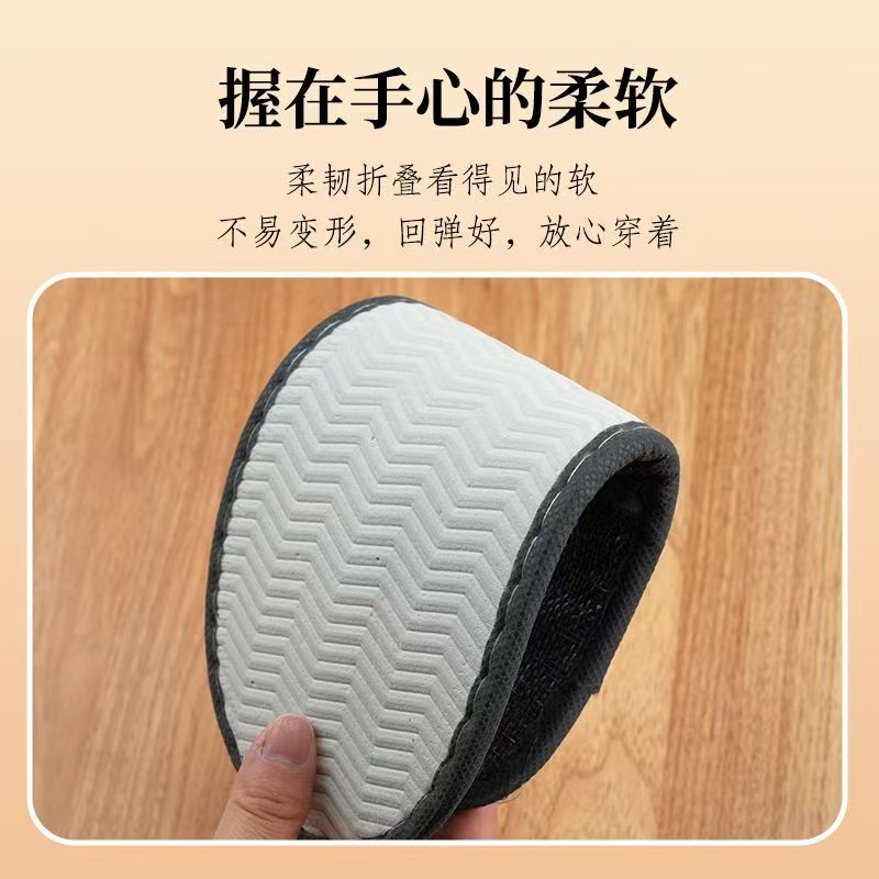 麻拖鞋鞋底：5mm柳叶纹原麻 帮面：灰麻布复合2mm海绵  盖面：灰麻布复合2mm海绵  包边条：无纺布包边  内衬：无纺布 颜色： 灰色